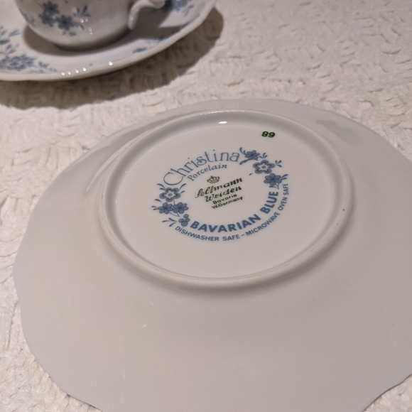 Seltmann Weiden Cup Saucer Bread Plate Blue - Picture 7 of 8